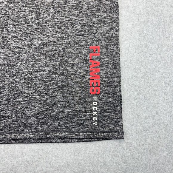 Fanatics Calgary Flames Mens XL Grey Red Athletic Wicking Stretch NHL TShirt - Picture 7 of 9